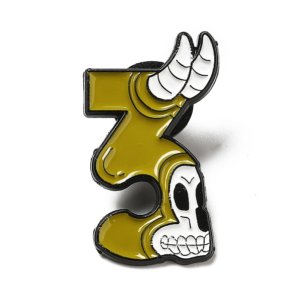 

PandaHall Number Enamel Pin, Electrophoresis Black Plated Alloy Skull Pattern Brooch for Backpack Clothes, Num.3, 30.5x17.5x1.3mm, Pin...