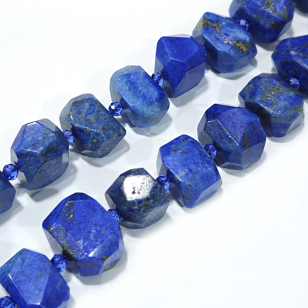 

PandaHall Natural Lapis Lazuli Beads Strands, Faceted, Nuggets, 13~17x15~21x13~17mm, Hole: 0.8mm, about 22pcs/strand, 15.3 inch(39cm) Lapis...