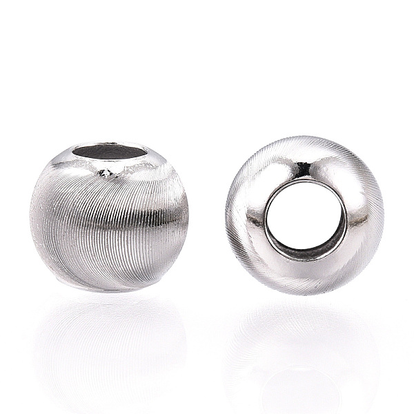 

PandaHall Rhodium Plated 925 Sterling Silver Beads, Cat Eye Beads, Textured Round, Real Platinum Plated, 8x7mm, Hole: 3.5mm Sterling Silver...