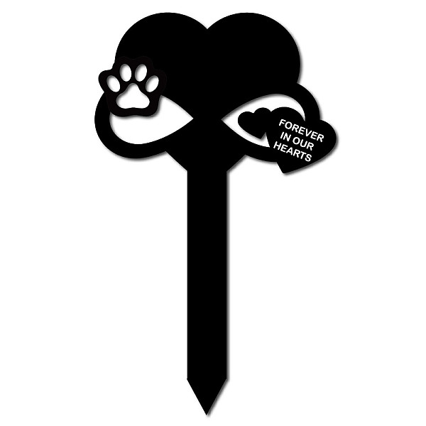 

PandaHall Acrylic Garden Stake, Ground Insert Decor, for Yard, Lawn, Garden Decoration, with Memorial Words Forever In Our Heart, Paw Print...