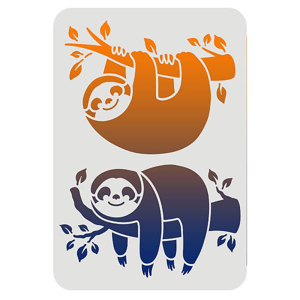 PandaHall FINGERINSPIRE Sloth Stencil for Painting 29.7x21cm Slow Down Sloth Drawing Stencil Reusable DIY Sloth Stencil Animal Beer Stencil...