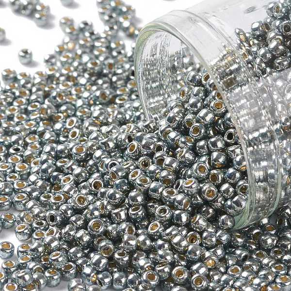 

PandaHall TOHO Round Seed Beads, Japanese Seed Beads, (PF565) PermaFinish Silver Grey Metallic, 11/0, 2.2mm, Hole: 0.8mm, about..., Gray