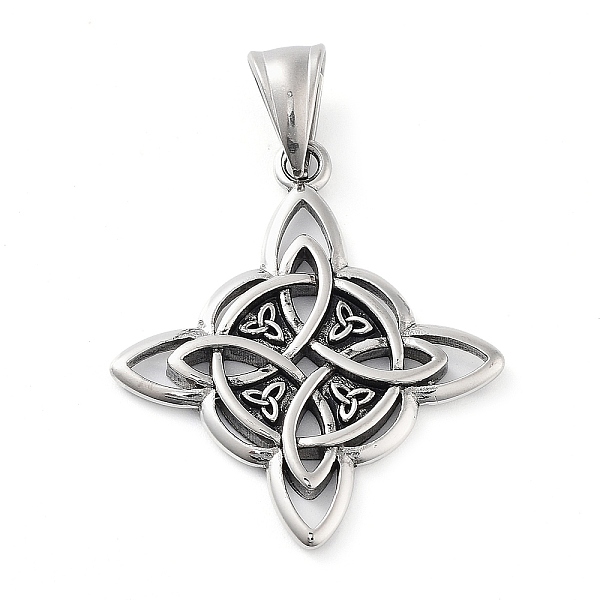 

PandaHall 304 Stainless Steel Pendants, Witch Knot Charm, Antique Silver, 35x30.5x2.8mm, Hole: 4.8x8.8mm 304 Stainless Steel Others