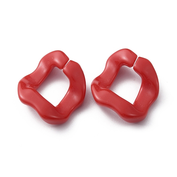 

PandaHall Acrylic Linking Ring, Quick Link Connector, Twisted Rhombus, for Curb Chain Making, Red, 25.5x21x6mm Acrylic Twist Red