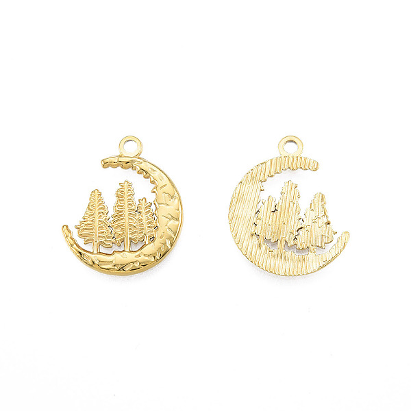 

PandaHall Ion Plating(IP) 201 Stainless Steel Pendants, Moon with Tree, Real 18K Gold Plated, 23.5x20x2mm, Hole: 2mm 201 Stainless Steel...