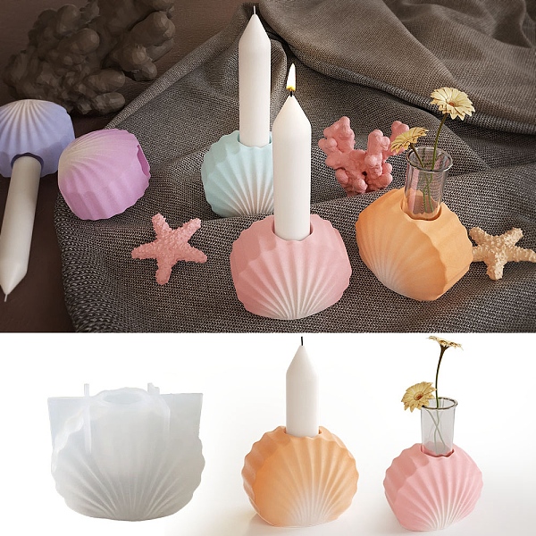 

PandaHall DIY Candle Silicone Molds, for Candle Making, Shell Shape, White, 5x7.1x5.75cm Silicone Shell Shape White