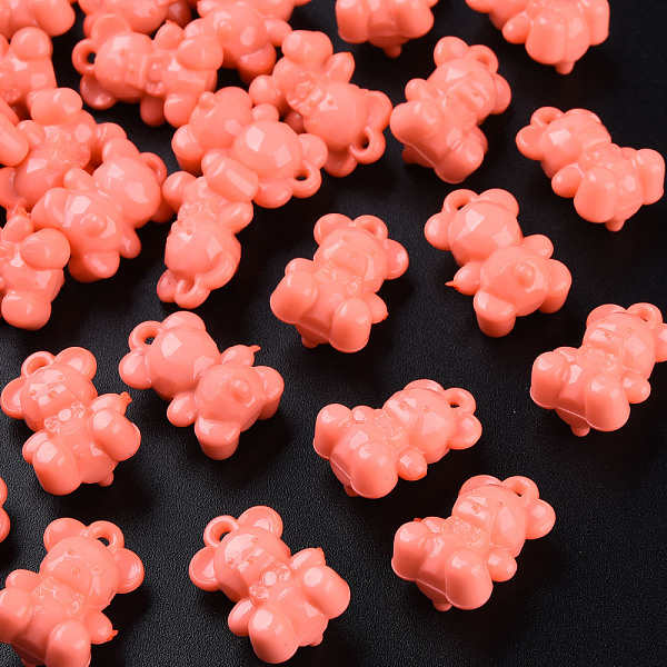 

PandaHall Opaque Acrylic Pendants, Bear, Tomato, 20x13.5x10.5mm, Hole: 1.4mm, about 400pcs/500g Acrylic Bear Red