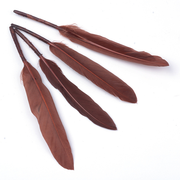 PandaHall Goose Feather Costume Accessories, Dyed, Saddle Brown, 100~175x13~25mm Feather Feather Brown
