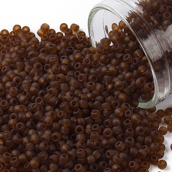 

PandaHall TOHO Round Seed Beads, Japanese Seed Beads, (941F) Smoke Topaz Transparent Matte, 11/0, 2.2mm, Hole: 0.8mm, about 1110pcs/10g..., Brown