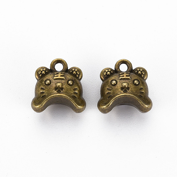 

PandaHall Tibetan Style Alloy Charms, Cadmium Free & Lead Free, Tiger, Antique Bronze, 12.5x12.5x7.5mm, Hole: 1.8mm Alloy Tiger