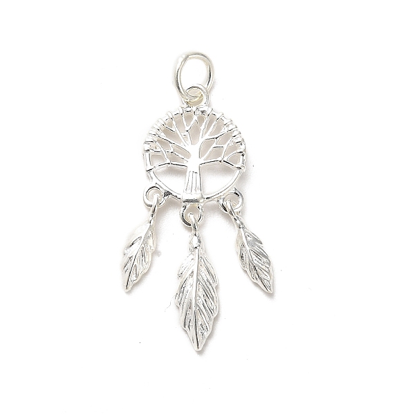 

PandaHall 925 Sterling Silver Pendants, Tree with Feather Charms, with S925 Stamp, Antique Silver, 25x10x2mm, Hole: 3mm Sterling Silver Tree