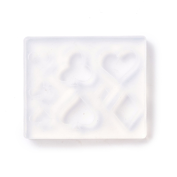 

PandaHall DIY Club & Diamond & Heart & Spade(in Playing Card) Linking Ring Silicone Molds, Resin Casting Molds, for UV Resin & Epoxy Resin..., White
