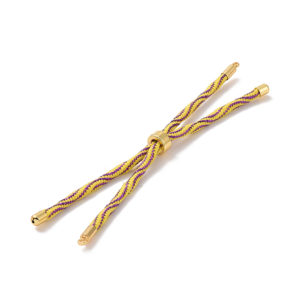 

PandaHall Nylon Cord Silder Bracelets, for Connector Charm Bracelet Making, with Rack Plating Golden Brass Findings, Long-Lasting Plated..., Gold