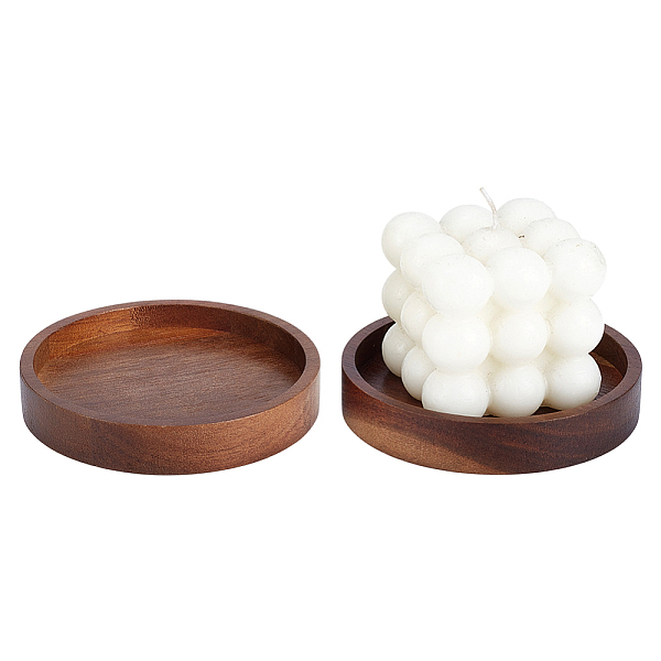 2Pcs Wood Candle Tray Candle Holders