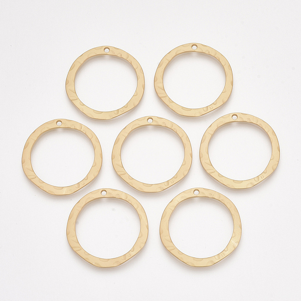 

PandaHall Smooth Surface Alloy Pendants, Ring, Matte Gold Color, 33x32.5x2mm, Hole: 1.8mm Alloy Ring