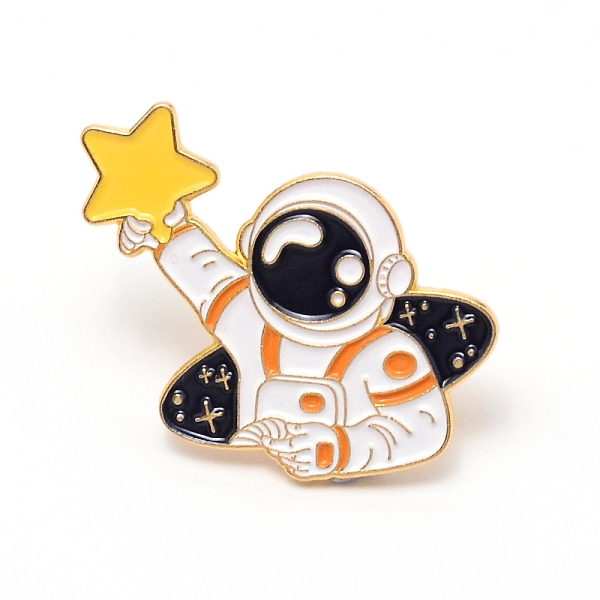 

PandaHall Astronaut with Star Cartoon Enamel Pin, Zinc Alloy Enamel Brooch for Jacket Backpack Hat Pant Accessories, White, 25x33x10mm...
