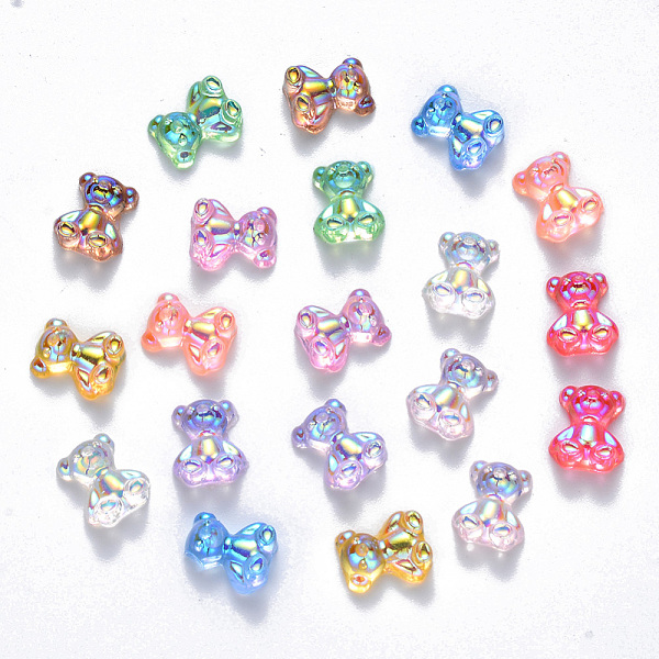 

PandaHall Resin Cabochons, Nail Art Decoration Accessories, AB Color Plated, Bear, Mixed Color, 10x8.5x4.5mm Resin Bear Multicolor