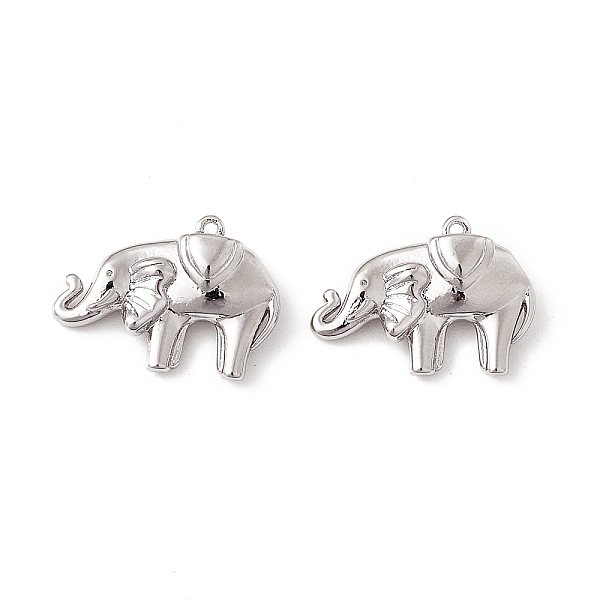 

PandaHall Brass Pendants, Elephant Charms, Real Platinum Plated, 13x18.5x5mm, Hole: 0.9mm Brass Elephant