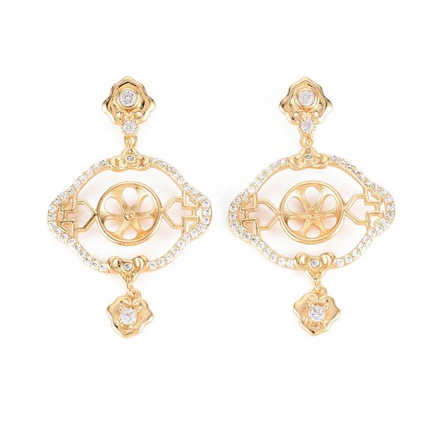 

PandaHall Brass Micro Pave Clear Cubic Zirconia Peg Bails Pendants, for Half Drilled Bead, Nickel Free, Lantern, Real 18K Gold Plated...