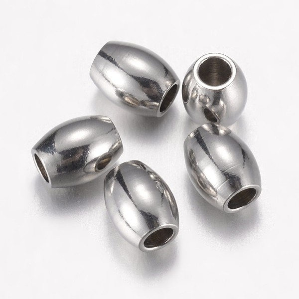 

PandaHall 304 Stainless Steel Spacer Beads, Barrel, Stainless Steel Color, 5x4mm, Hole: 1.8mm 304 Stainless Steel Barrel