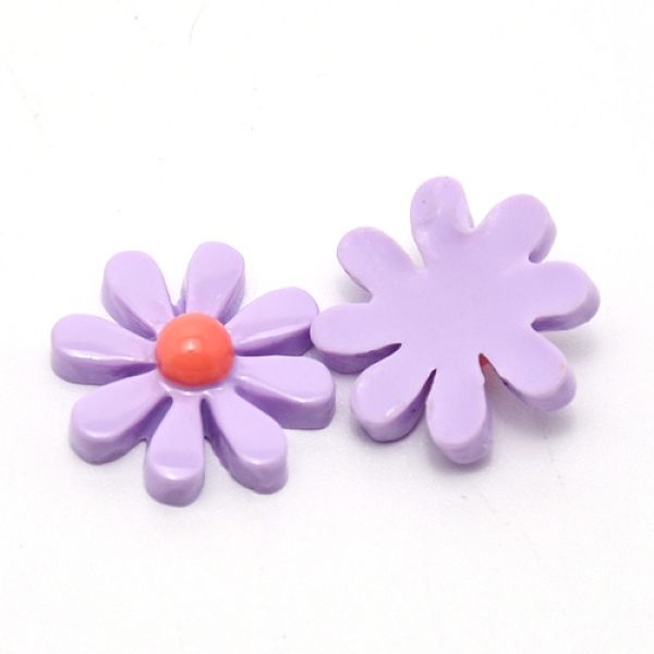 

PandaHall Resin Cabochons, Flower/Daisy, Purple, 16.5x5.5mm Resin Flower Purple