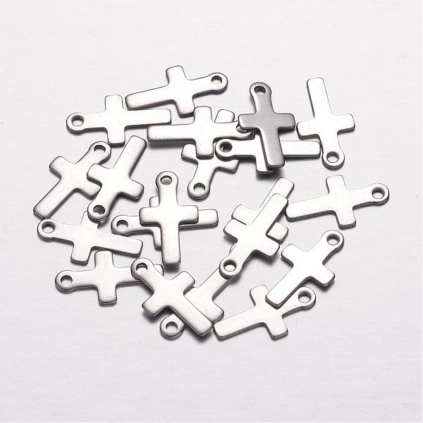 

PandaHall 201 Stainless Steel Tiny Cross Charms, Latin Cross, Stainless Steel Color, 14.5x8x0.5mm, Hole: 1.5mm 201 Stainless Steel Cross