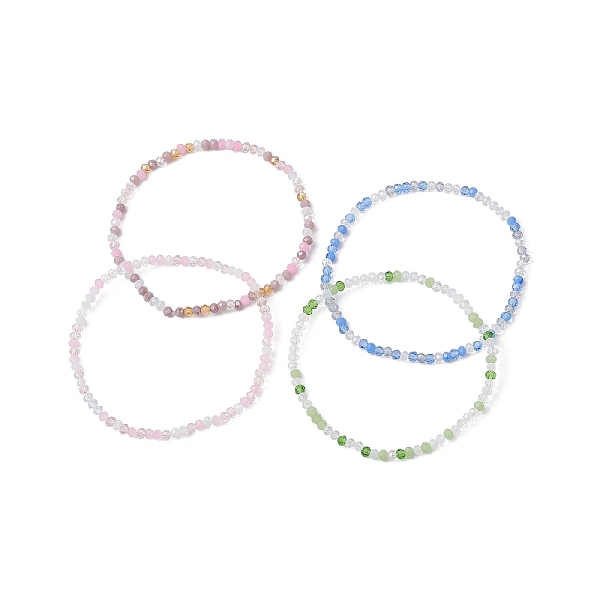 

PandaHall Grass Round Beaded Stretch Bracelet for Women, Mixed Color, Inner Diameter: 2-3/8 inch(6cm) Glass Multicolor