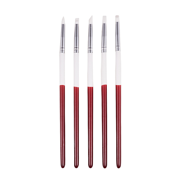 

PandaHall Nail Art Carving Pen, with Plastic Handle and Silicone Pen Point, FireBrick, 187~191x7mm, 5pcs/set Plastic Red