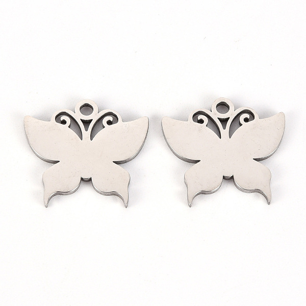 

PandaHall 201 Stainless Steel Pendants, Laser Cut, Butterfly, Stainless Steel Color, 18x20x1mm, Hole: 2mm 201 Stainless Steel Butterfly