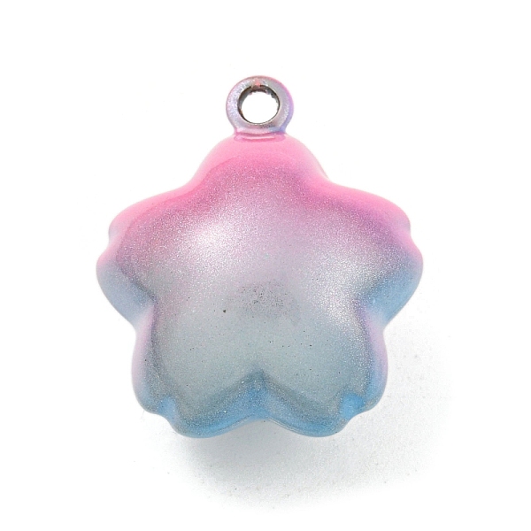 

PandaHall Brass Bell Pendants, Cherry Blossom Shape, Light Blue, 25x21x16.5mm, Hole: 3mm Brass Flower