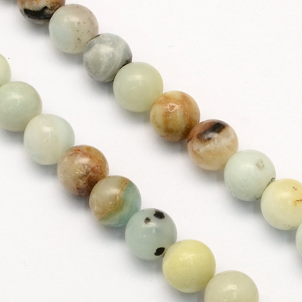 

PandaHall Natural Flower Amazonite Round Beads Strands, 8.5mm, Hole: 1.2mm, about 47pcs/strand, 15.5 inch Flower Amazonite Round