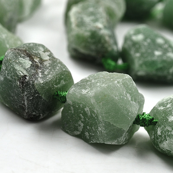 Nuggets Natural Green Aventurine Beads Strands