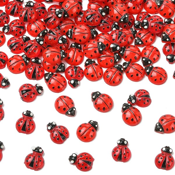 100 pieza de cabujones de resina de mariquita de 2 estilos-image-MRMJ-YW0001-079-es