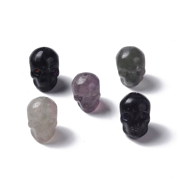 

PandaHall Natural Fluorite Beads, Skull, 13x10x11.5mm, Hole: 1mm Fluorite Skull
