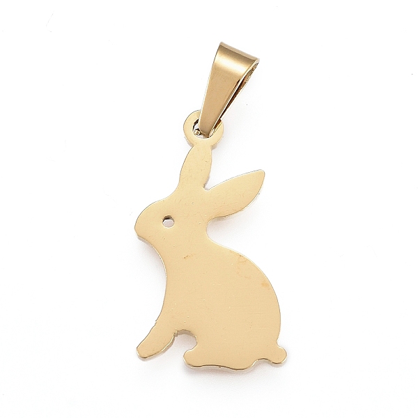

PandaHall 304 Stainless Steel Pendants, Laser Cut, Rabbit, Golden, 19.5x11x1.2mm, Hole: 3x5mm 304 Stainless Steel Rabbit