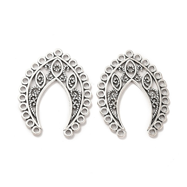 

PandaHall Tibetan Style Alloy Multi-Strand Links, Horn, Antique Silver, 39.5x30.5x1.5mm, Hole: 1.5mm, about 150pcs/500g Alloy Horn