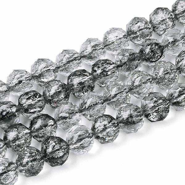 Brins de perles de verre transparentes craquelées