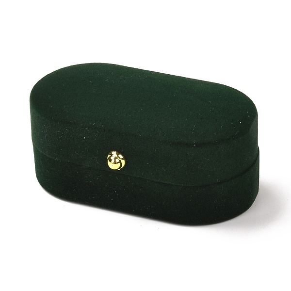 

PandaHall Rectangle Velvet Couple Rings Box, with Flip Cover, for Jewelry Storage Organizer Display Gift Packaging, Dark Olive Green...