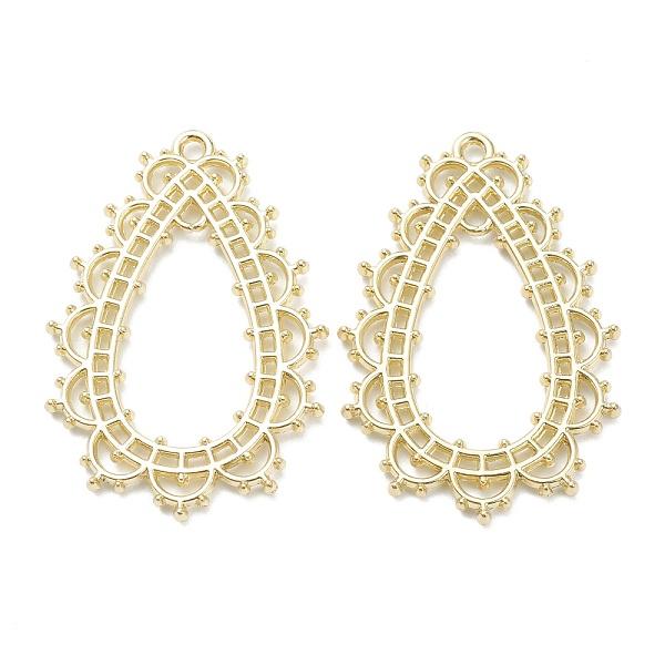 

PandaHall Alloy Pendants, Hollow Teardrop, Light Gold, 37x25x2mm, Hole: 1.8mm Alloy Teardrop