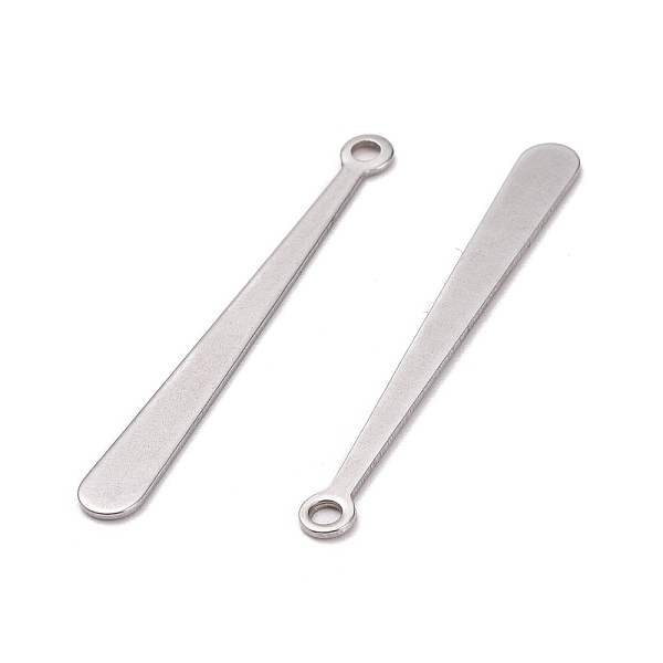 

PandaHall 201 Stainless Steel Pendants, Bar, Stainless Steel Color, 31.5x3.5x0.5mm, Hole: 1.4mm 201 Stainless Steel Others