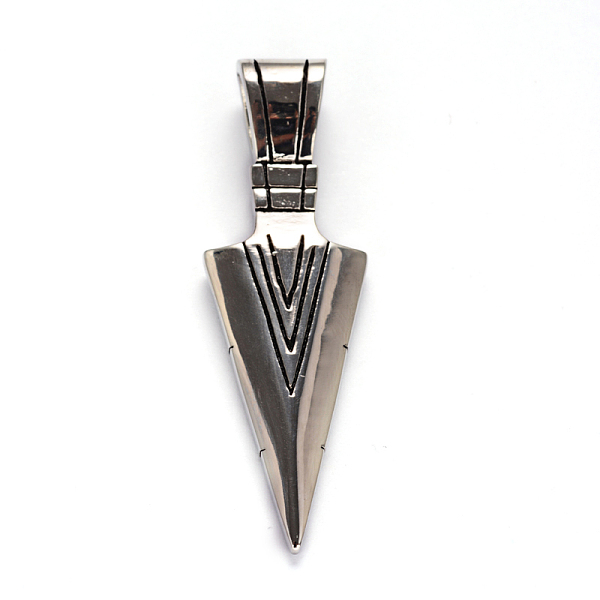 

PandaHall Triangle Pendulum 304 Stainless Big Steel Pendants, Antique Silver, 55.5x17.5x9.5mm, Hole: 9x6mm 304 Stainless Steel Triangle