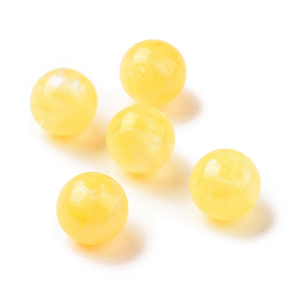 

PandaHall Opaque Acrylic Beads, Glitter Beads, Round, Gold, 15mm, Hole: 2mm, about 210pcs/500g Acrylic Round Gold