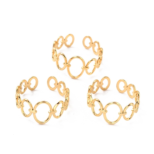 

PandaHall Ion Plating(IP) Adjustable 304 Stainless Steel Finger Rings, Cuff Rings, Long-Lasting Plated, Ring, Golden, US Size 6 3/4(17.1mm)...