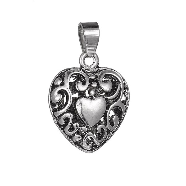 

PandaHall Tibetan Style Alloy Pendants, Heart, Antique Silver, 23x19x8mm, Hole: 6x5mm Alloy Heart