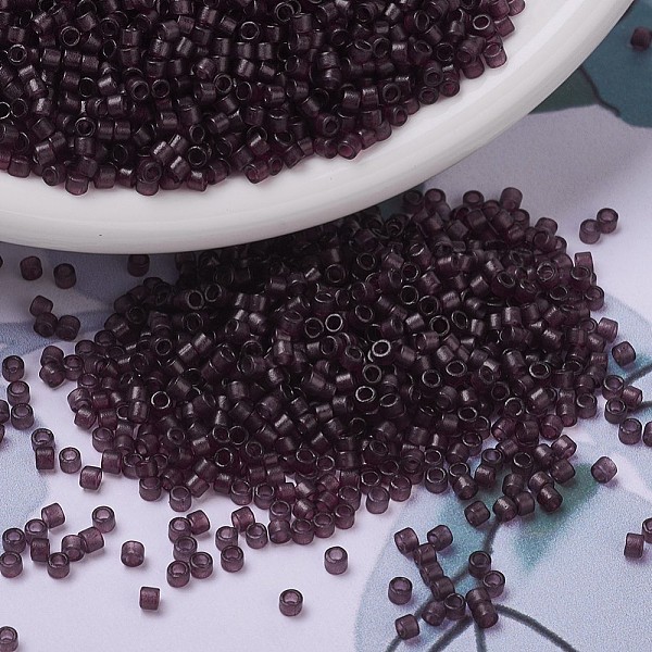 

PandaHall MIYUKI Delica Beads, Cylinder, Japanese Seed Beads, 11/0, (DB0784) Dyed Semi-Frosted Transparent Dark Smoky Amethyst, 1.3x1.6mm..., Purple