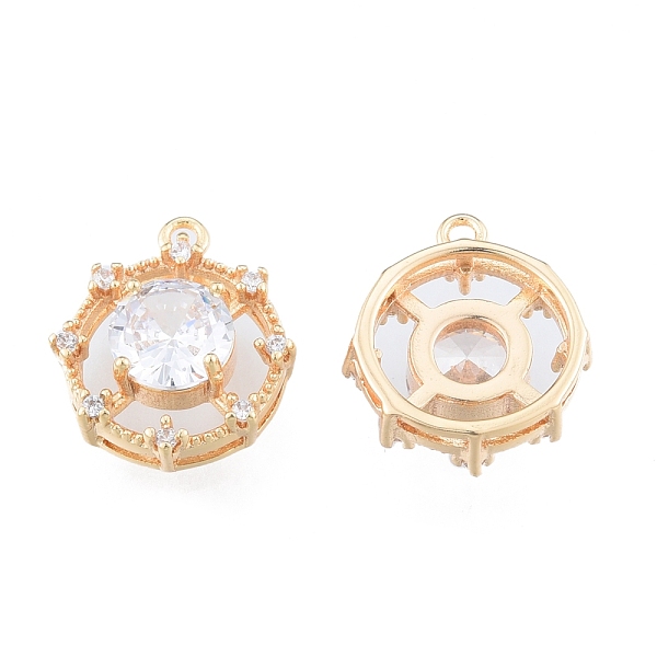

PandaHall Brass Micro Pave Clear Cubic Zirconia Charms, Cadmium Free & Nickel Free & Lead Free, Octagon, Real 18K Gold Plated, 14x12x5mm...