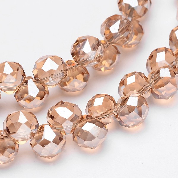 

PandaHall Full Rainbow Plated Faceted Teardrop Electroplate Glass Beads Strands, Sandy Brown, 8x8mm, Hole: 1mm, about 100pcs/strand, 19.6...
