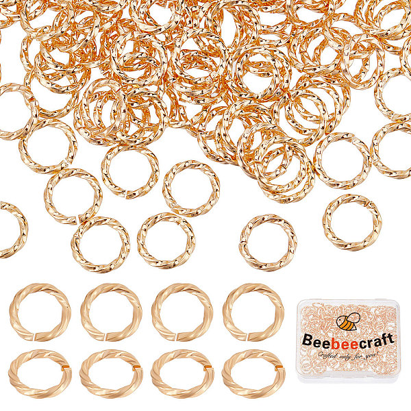 

PandaHall Beebeecraft 200Pcs Twist Jump Ring 8mm 18K Gold Plated Brass Open Jump Ring Jewelry O Ring Connector with Plastic Bead Container...