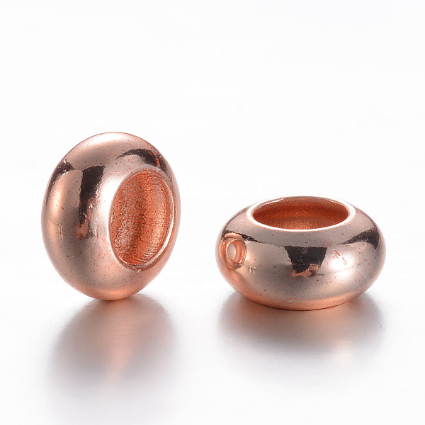 

PandaHall Brass Spacer Beads, Rondelle, Rose Gold, 8x4mm, Hole: 4mm Brass Rondelle