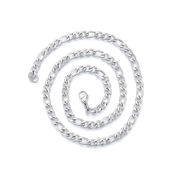 

PandaHall Men's 201 Stainless Steel Figaro Chains Necklace, Stainless Steel Color, 19.69 inch(50cm), Wide: 5mm 201 Stainless Steel